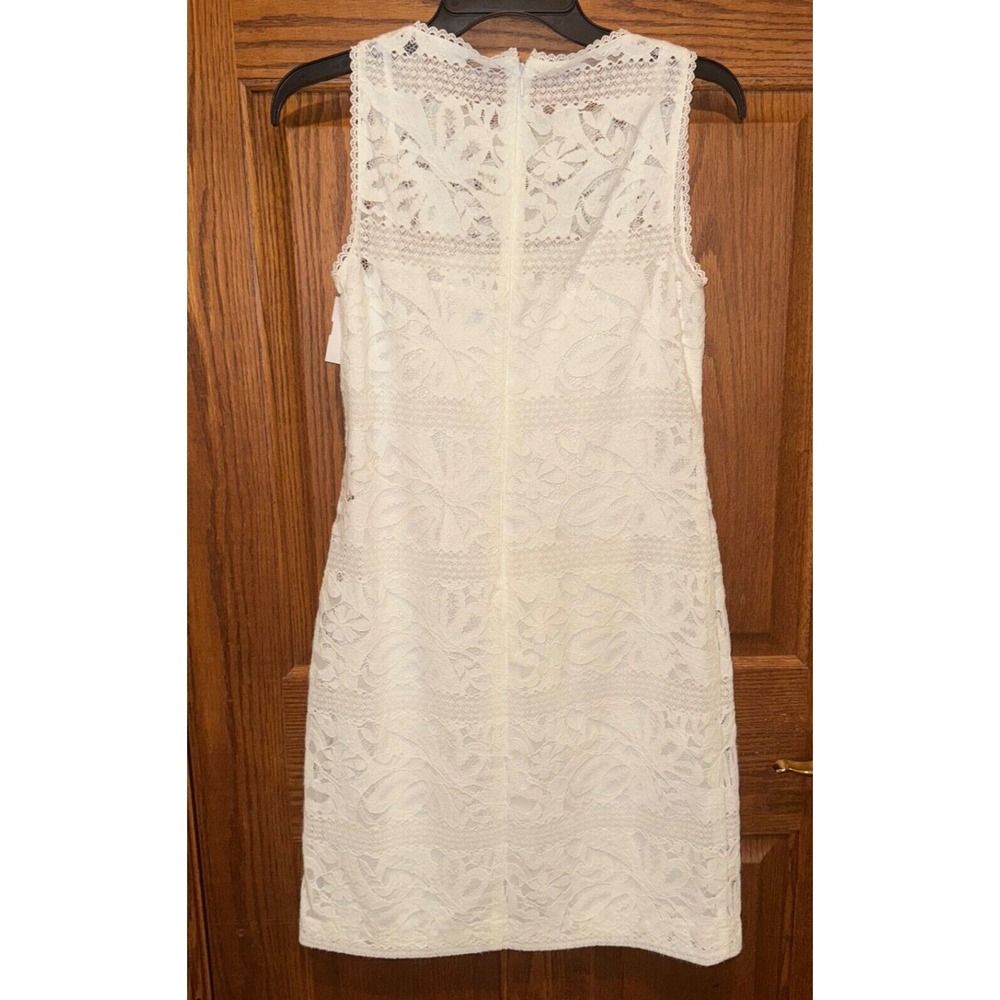 NWT Lauren Ralph Lauren Black Label 4 White Lace Sheath Dress Elegant old money - Picture 3 of 5